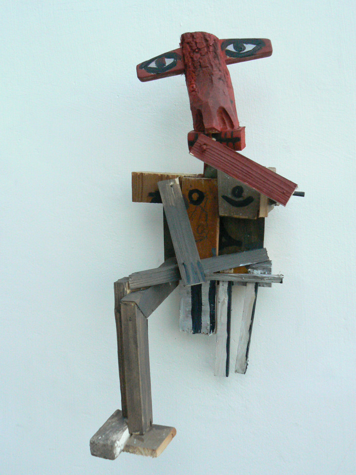 Paňák II., dřevo, olej, 30 cm, 2008