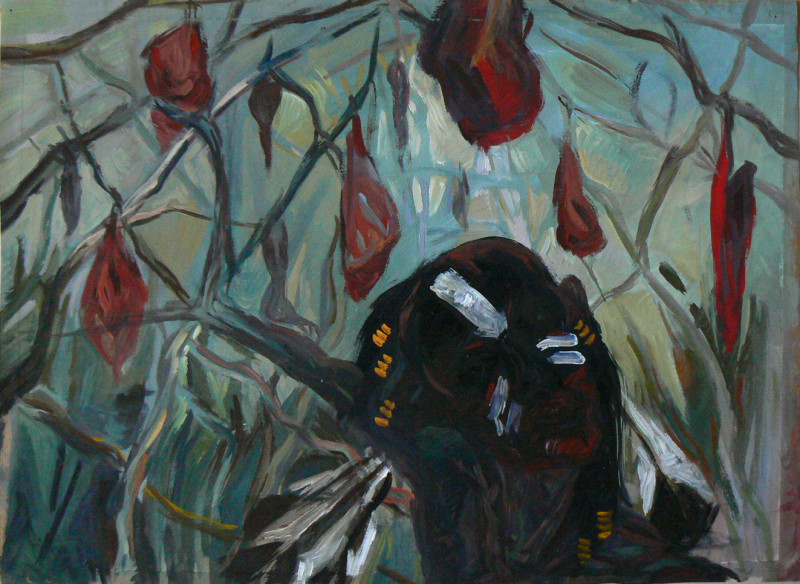 Muž, který snědl své ženy, tempera na papíře, 51x36, 2004