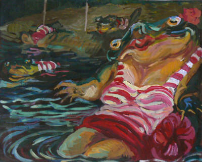 Plovárna, tempera na papíře, 30x25, 2005