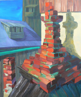 Komíny, olej na plátně, 2007