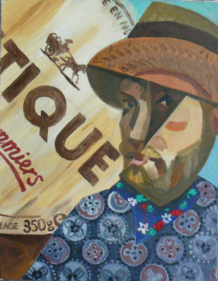 Francouzský autoportrét, olej na plátně, 45x29, 2008 Aix