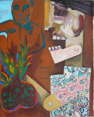 Prodavač artyčoků, olej na plátně, 40x45, 2008 Aix